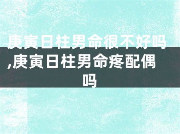 庚寅日柱男命很不好吗,庚寅日柱男命疼配偶吗