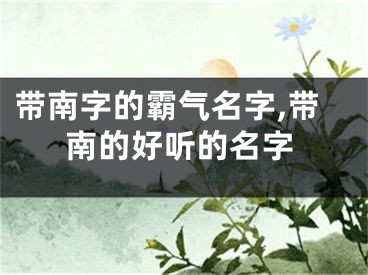 带南字的霸气名字,带南的好听的名字