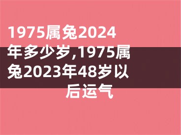 1975属兔2024年多少岁,1975属兔2023年48岁以后运气