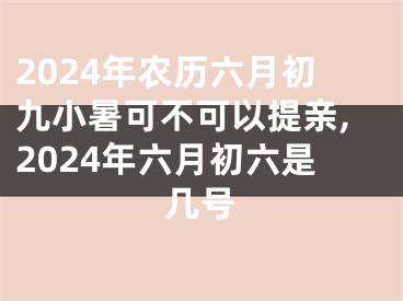 2024年农历六月初九小暑可不可以提亲,2024年六月初六是几号