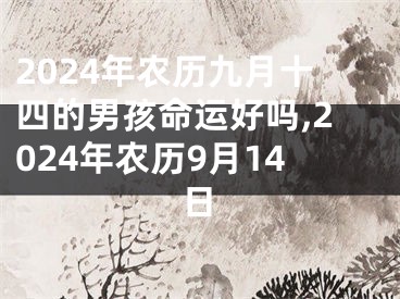 2024年农历九月十四的男孩命运好吗,2024年农历9月14日