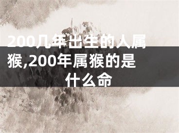 200几年出生的人属猴,200年属猴的是什么命