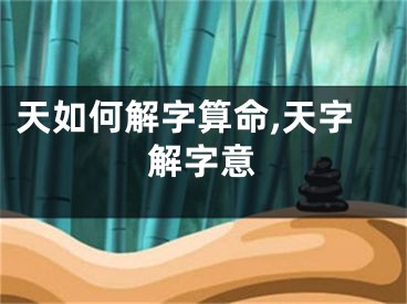 天如何解字算命,天字解字意