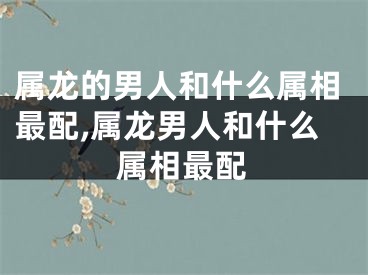 属龙的男人和什么属相最配,属龙男人和什么属相最配