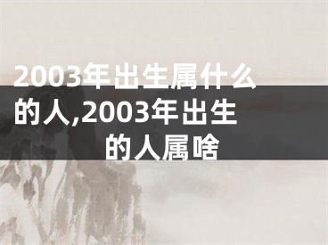 2003年出生属什么的人,2003年出生的人属啥