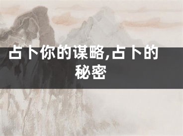 占卜你的谋略,占卜的秘密