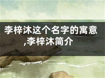 李梓沐这个名字的寓意,李梓沐简介