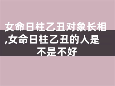 女命日柱乙丑对象长相,女命日柱乙丑的人是不是不好