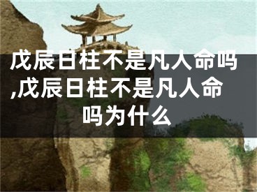 戊辰日柱不是凡人命吗,戊辰日柱不是凡人命吗为什么