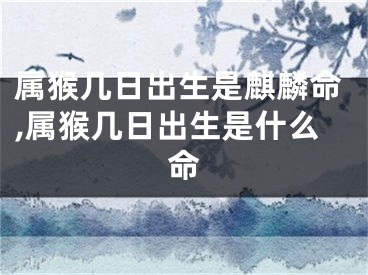 属猴几日出生是麒麟命,属猴几日出生是什么命