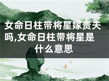 女命日柱带将星嫁贵夫吗,女命日柱带将星是什么意思