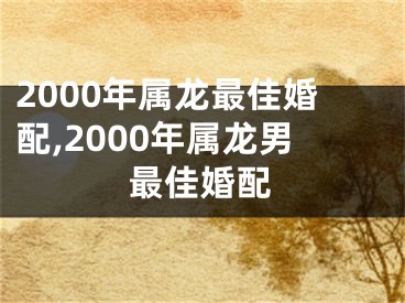2000年属龙最佳婚配,2000年属龙男最佳婚配