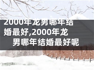 2000年龙男哪年结婚最好,2000年龙男哪年结婚最好呢