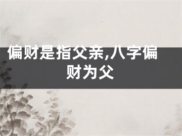 偏财是指父亲,八字偏财为父