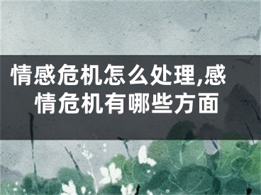 情感危机怎么处理,感情危机有哪些方面
