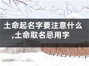 土命起名字要注意什么,土命取名忌用字