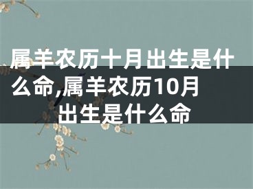 属羊农历十月出生是什么命,属羊农历10月出生是什么命