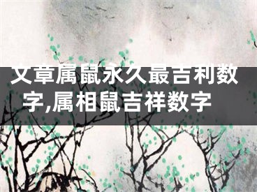 文章属鼠永久最吉利数字,属相鼠吉祥数字