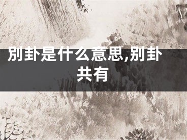 別卦是什么意思,别卦共有