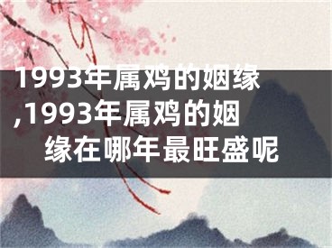 1993年属鸡的姻缘,1993年属鸡的姻缘在哪年最旺盛呢