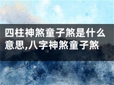 四柱神煞童子煞是什么意思,八字神煞童子煞