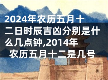 2024年农历五月十二日时辰吉凶分别是什么几点钟,2014年农历五月十二是几号