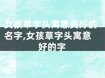 女孩草字头寓意美好的名字,女孩草字头寓意好的字