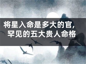 将星入命是多大的官,罕见的五大贵人命格