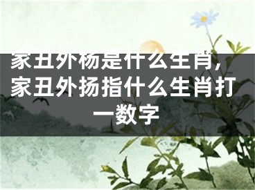 家丑外杨是什么生肖,家丑外扬指什么生肖打一数字
