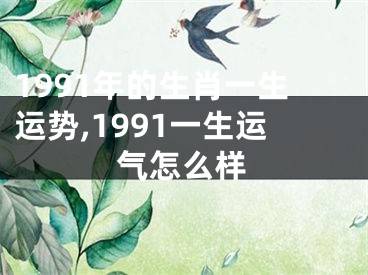 1991年的生肖一生运势,1991一生运气怎么样