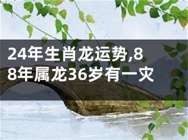 24年生肖龙运势,88年属龙36岁有一灾