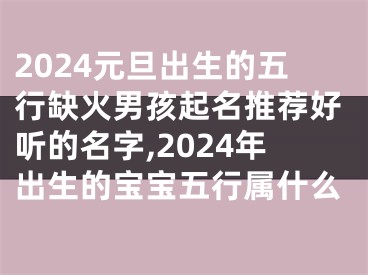 2024元旦出生的五行缺火男孩起名推荐好听的名字,2024年出生的宝宝五行属什么