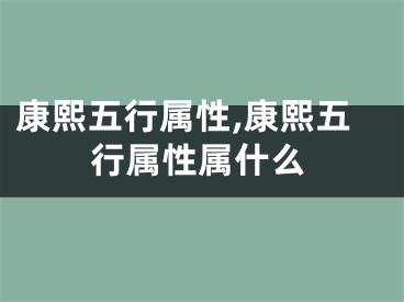 康熙五行属性,康熙五行属性属什么