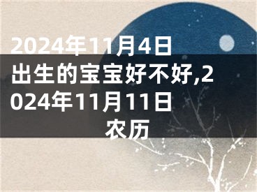 2024年11月4日出生的宝宝好不好,2024年11月11日农历