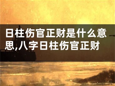 日柱伤官正财是什么意思,八字日柱伤官正财