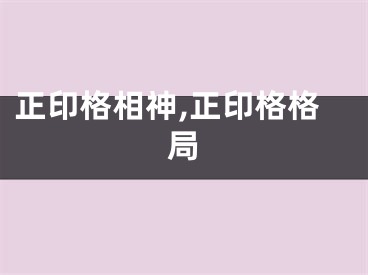 正印格相神,正印格格局