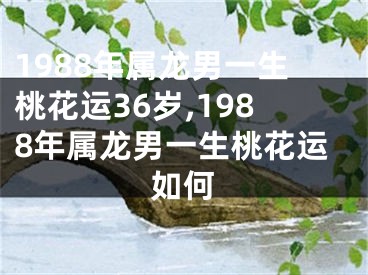 1988年属龙男一生桃花运36岁,1988年属龙男一生桃花运如何