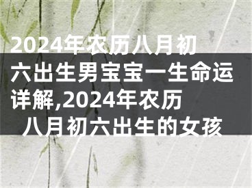 2024年农历八月初六出生男宝宝一生命运详解,2024年农历八月初六出生的女孩