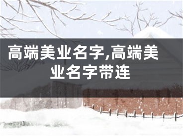 高端美业名字,高端美业名字带连