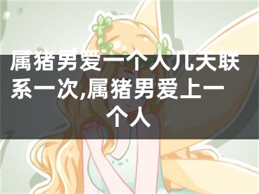 属猪男爱一个人几天联系一次,属猪男爱上一个人