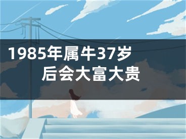 1985年属牛37岁后会大富大贵