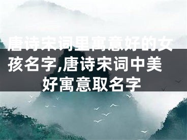 唐诗宋词里寓意好的女孩名字,唐诗宋词中美好寓意取名字