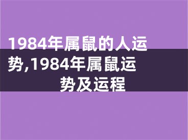 1984年属鼠的人运势,1984年属鼠运势及运程
