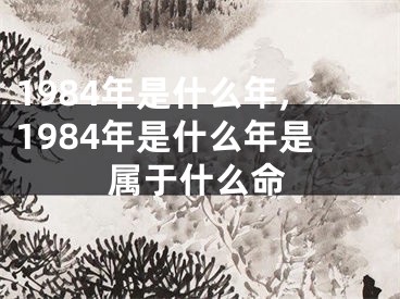 1984年是什么年,1984年是什么年是属于什么命