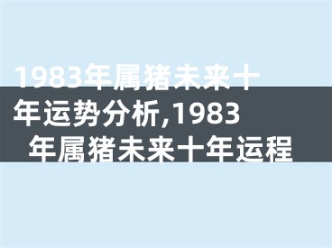 1983年属猪未来十年运势分析,1983年属猪未来十年运程