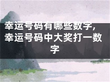 幸运号码有哪些数字,幸运号码中大奖打一数字