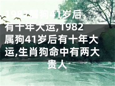 1982属狗41岁后有十年大运,1982属狗41岁后有十年大运,生肖狗命中有两大贵人