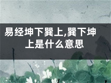 易经坤下巽上,巽下坤上是什么意思