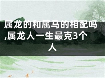 属龙的和属马的相配吗,属龙人一生最克3个人