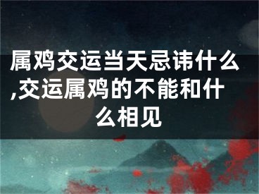 属鸡交运当天忌讳什么,交运属鸡的不能和什么相见